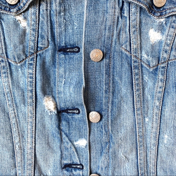 Rag & Bone Distessed Denim Vest Light Wash - Picture 8 of 16